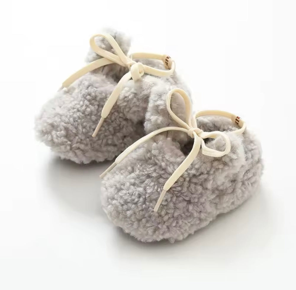 Antypoślizgowe Kapcie Króliczek dla Niemowląt - MoreForMini Unisex, Szare, Wełna, Rozmiar 0-2 L