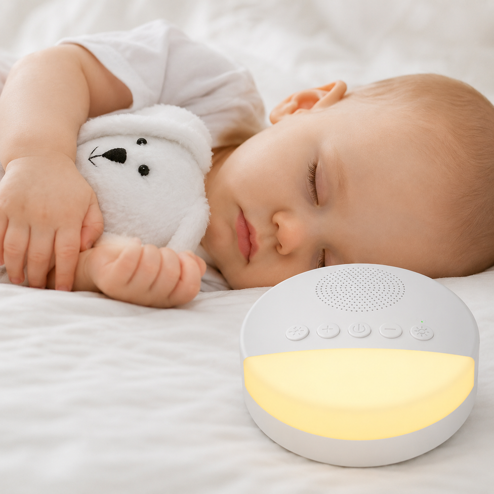 Maszynka White Noise dla Dzieci – USB Urządzenie do Snu z Lampką Nocną i Timerem