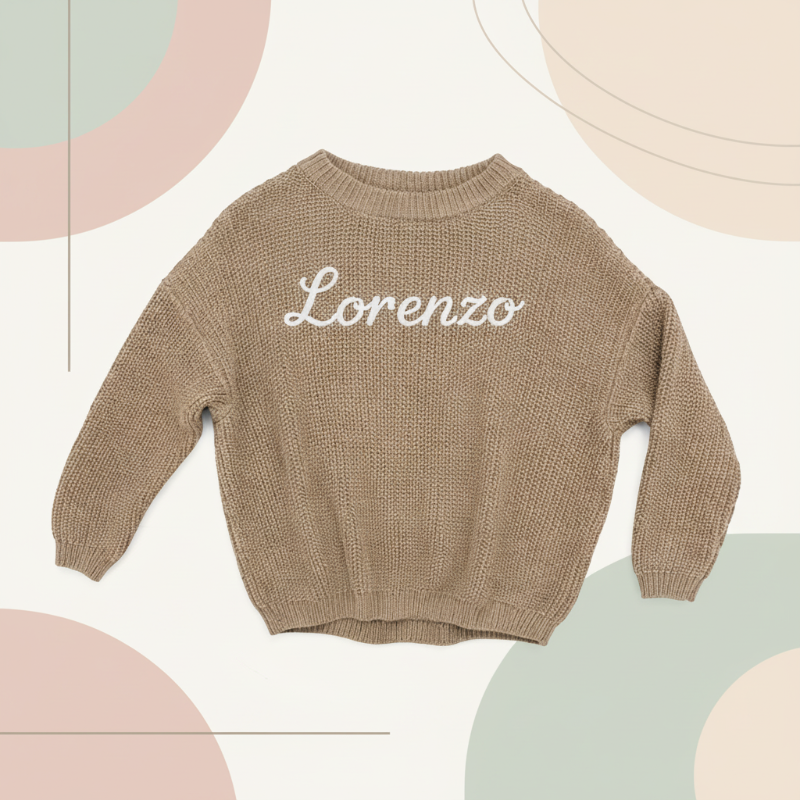 Personalizowany Sweterek Dziecięcy z Imieniem – Haftowany i Miękki | 0-3 L