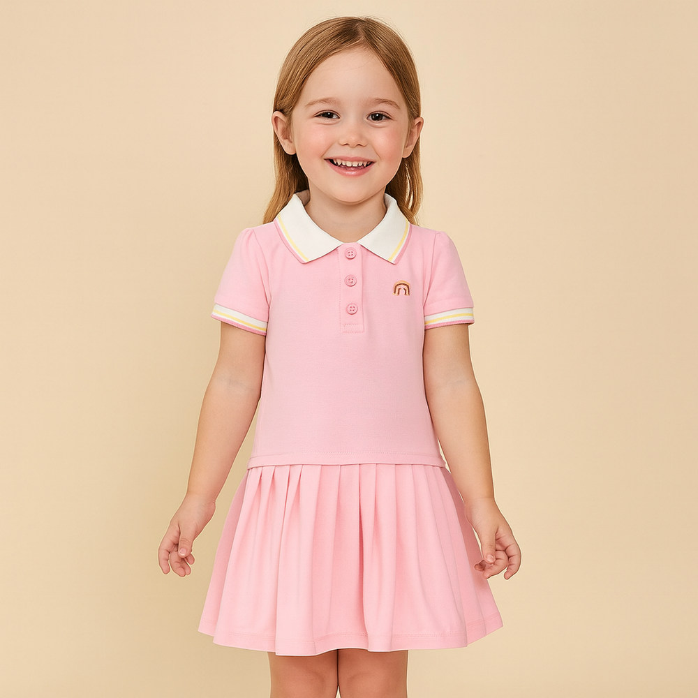 Pink Maven Sukienka Polo dla Dziewczynek – Ponadczasowa Elegancja w Różu