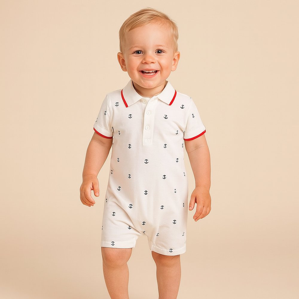 Pajacyk Polo Captain dla Chłopców – Organiczny Bawełniany Rampers