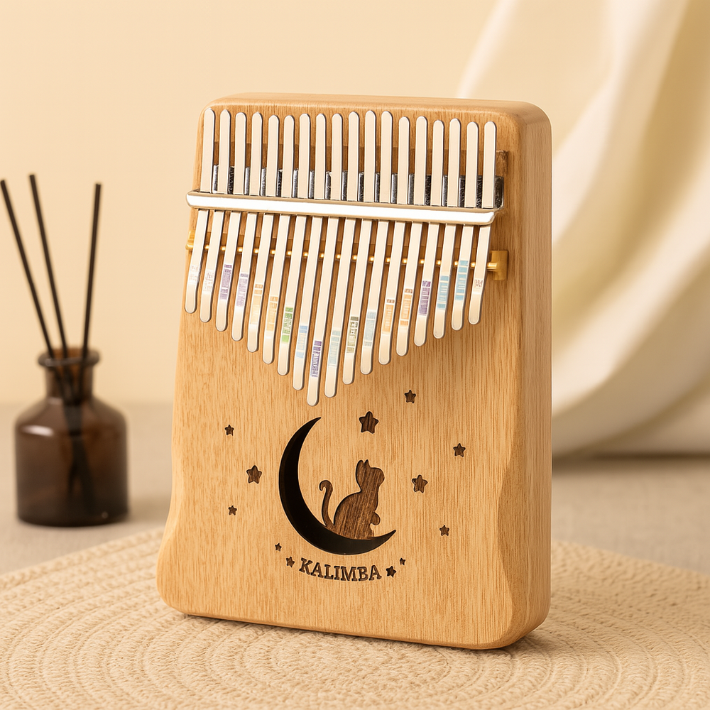Kalimba 17 Klawiszy – Drewniane Pianino Kciukowe z Akcesoriami – Idealne dla Początkujących i Dzieci – Ciepłe Brzmienie i Kompaktowy Design