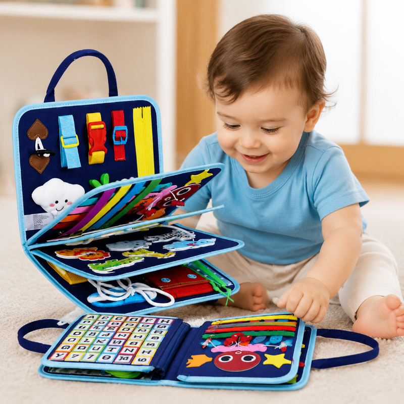 Busy Board Montessori – Tablica Edukacyjna dla Maluchów 7 w 1