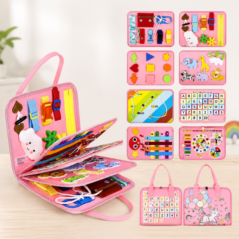 Busy Board Montessori – Tablica Edukacyjna dla Maluchów 7 w 1