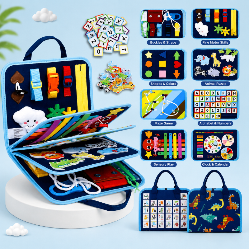 Busy Board Montessori – Tablica Edukacyjna dla Maluchów 7 w 1