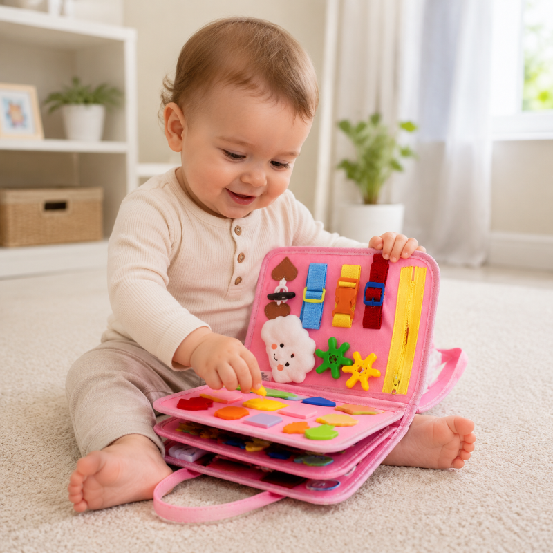 Busy Board Montessori – Tablica Edukacyjna dla Maluchów 7 w 1