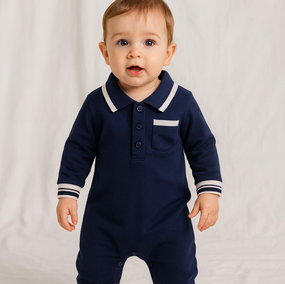 Boulder Bay Klasyczny Śpioszek dla Niemowląt – 100% Bawełniany Kombinezon Polo