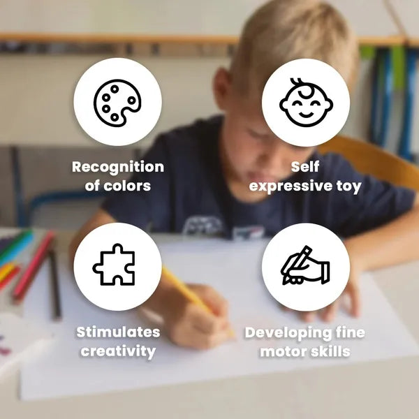 Kredki Montessori dla Dzieci – Zestaw 12 Wysokiej Jakości Kredek do Rozwijania Kreatywności i Motoryki