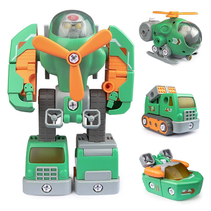 Transformujący Robot Zestaw do Zabawy – 3 w 1 Pojazdy Wojskowe ze Światłem i Dźwiękiem | MechaForge