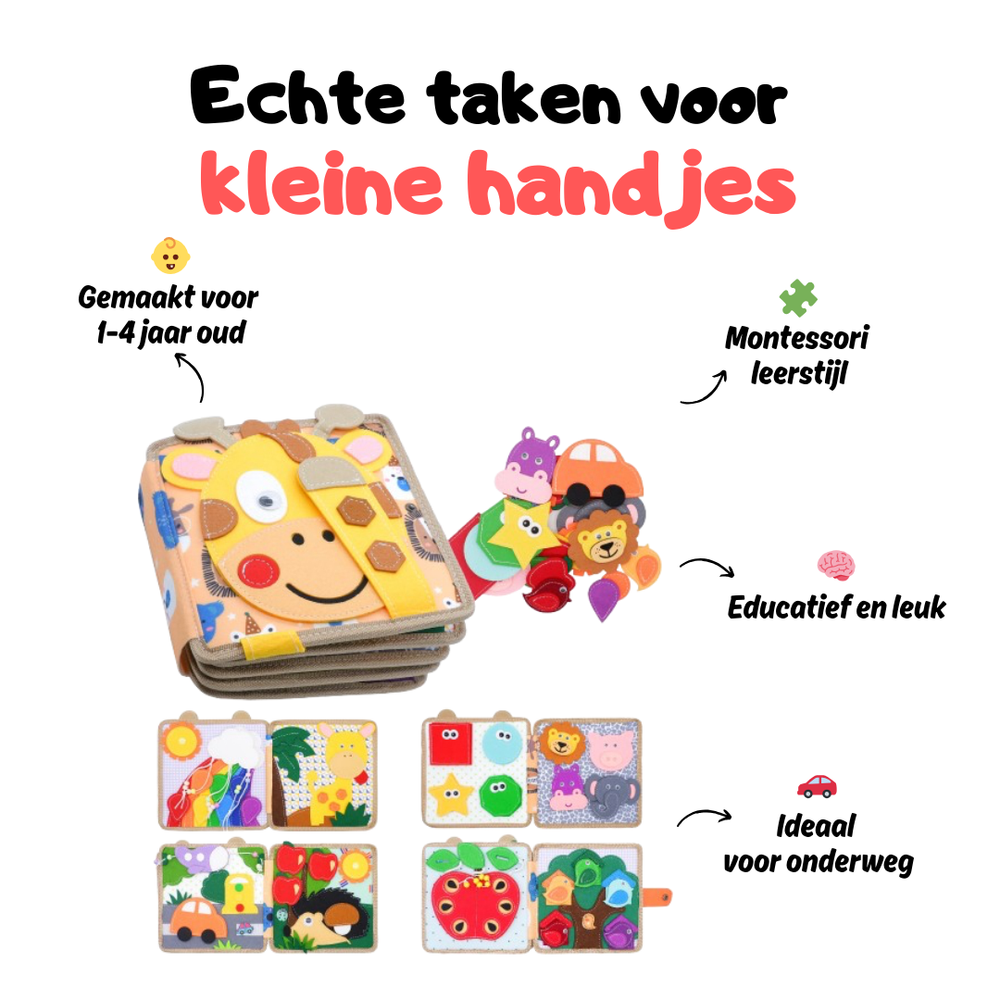 Edukacyjna Książeczka Sensoryczna dla Maluchów – Montessori Busy Book 1-4 Lata
