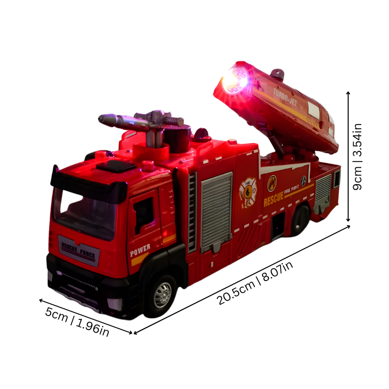 Interaktywny Wóz Strażacki z Światłem, Dźwiękiem i Spryskiwaczem Wody – FireQuest Action Engine