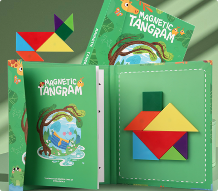 LogicCraft – Edukacyjne Drewniane Puzzle Tangram dla Dzieci