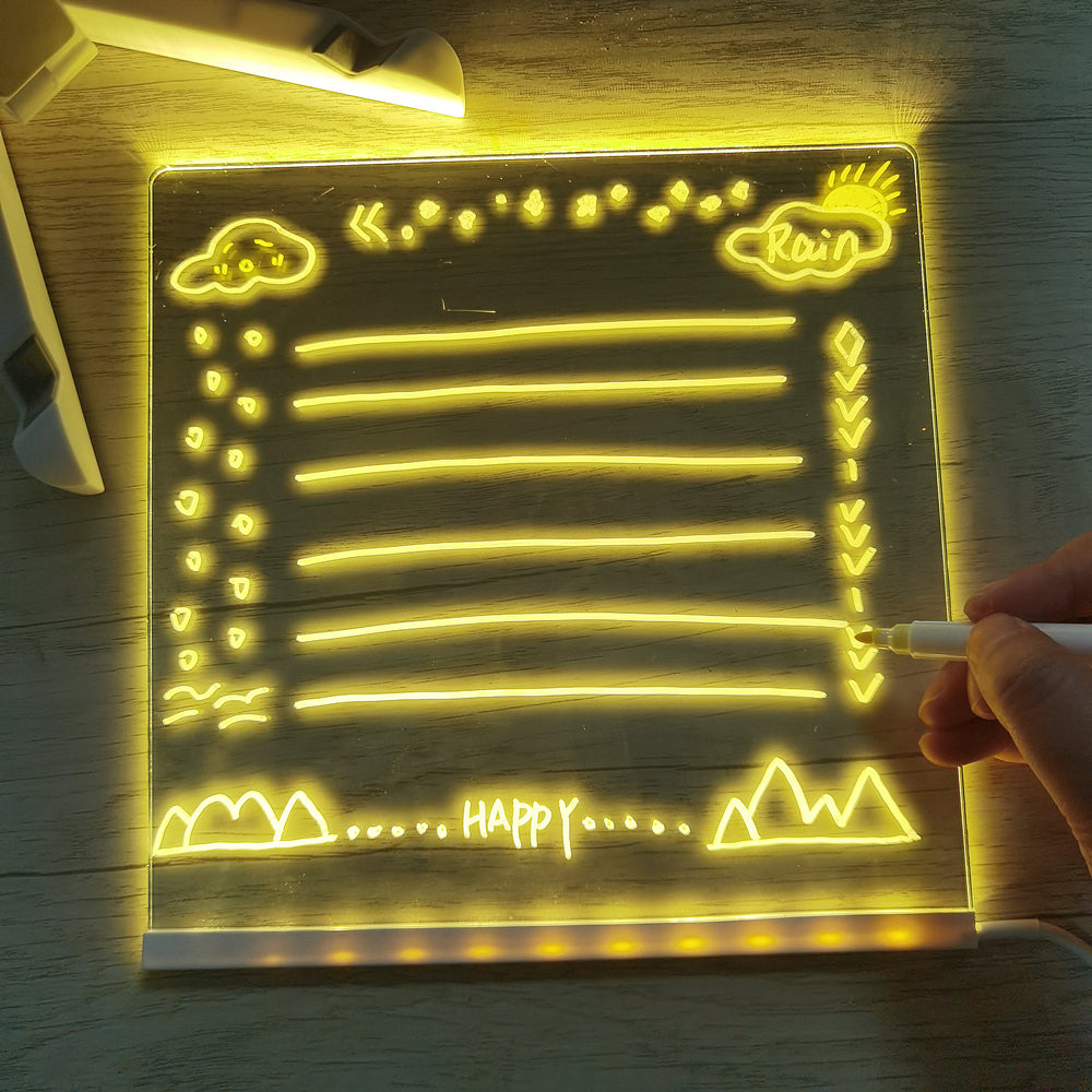 Tablica LED do Pisania - GlowNote Unisex, Przezroczysta, Akryl, Marker w Zestawie
