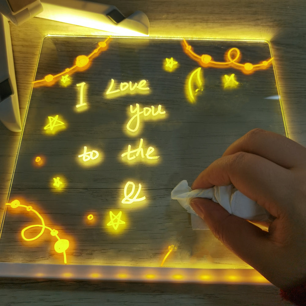 Tablica LED do Pisania - GlowNote Unisex, Przezroczysta, Akryl, Marker w Zestawie