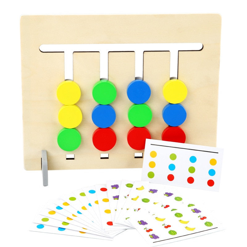 Drewniane Puzzle Sorter Montessori – Edukacyjne Sortowanie Owoców dla Logicznego Myślenia i Motoryki (3+)