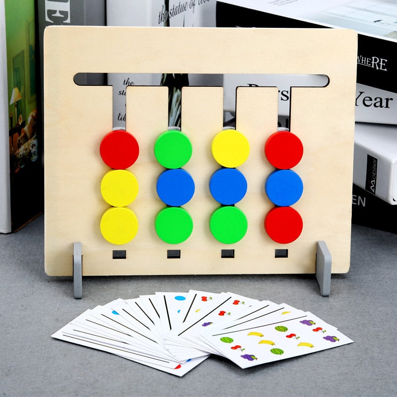 Drewniane Puzzle Sorter Montessori – Edukacyjne Sortowanie Owoców dla Logicznego Myślenia i Motoryki (3+)