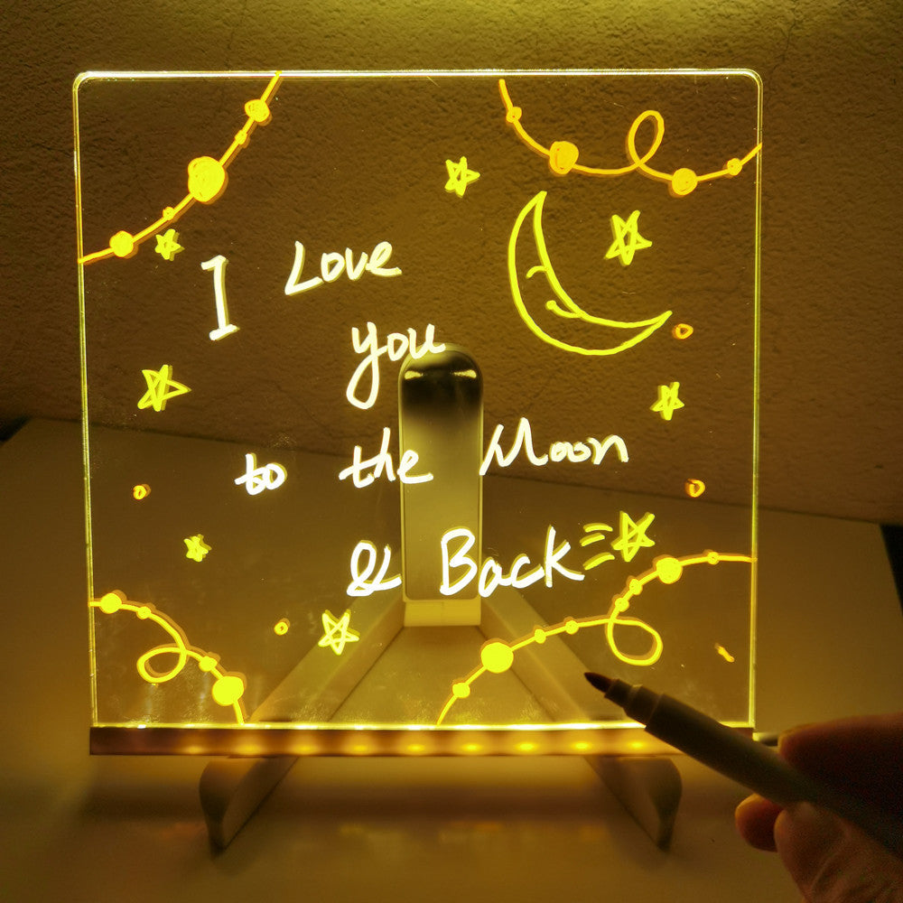 Tablica LED do Pisania - GlowNote Unisex, Przezroczysta, Akryl, Marker w Zestawie