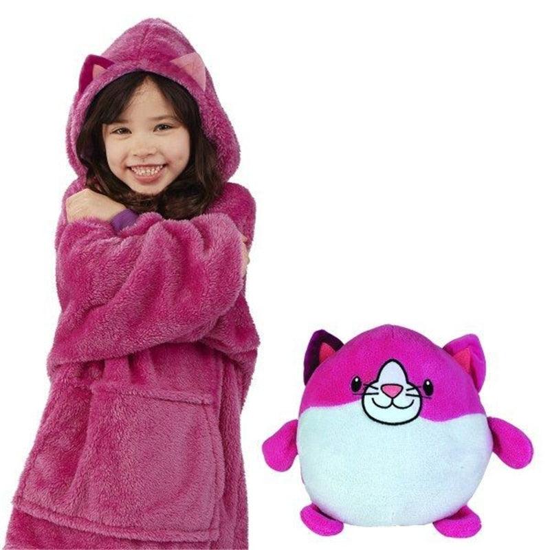 Bluza Pluszak dla Dzieci – Pluszowa Bluza z Kapturem i Maskotka 2w1
