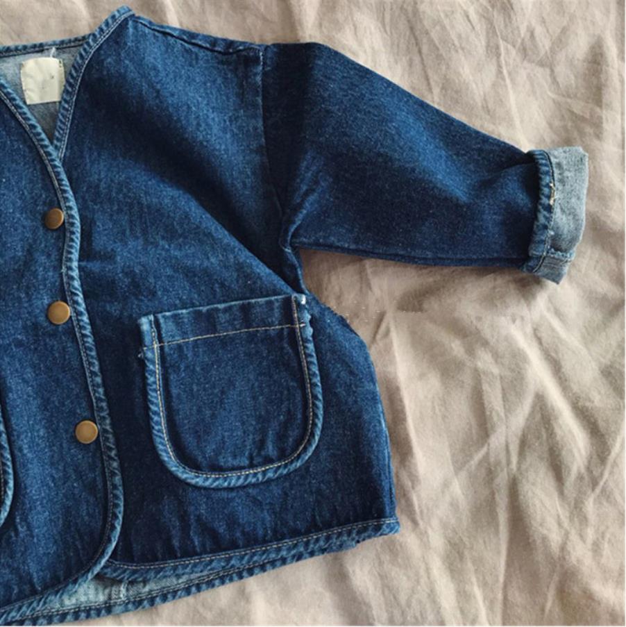 EasyWear Dżinsowa Kurtka Dziecięca Unisex | Katana Jeansowa dla Dziewczynek i Chłopców | 9 Miesięcy – 3 Lata | Miękka Mieszanka Bawełny z Zatrzaskami
