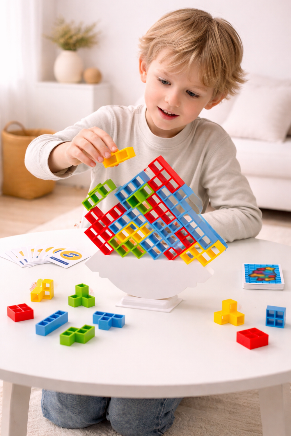 Montessori gra balansująca drewniana | Zabawka układanka dla dzieci 3+ lat