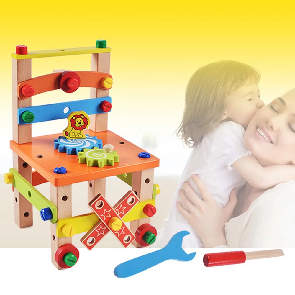 Montessori Drewniany Warsztat Dla Dzieci – Edukacyjna Zabawka Konstrukcyjna 3+