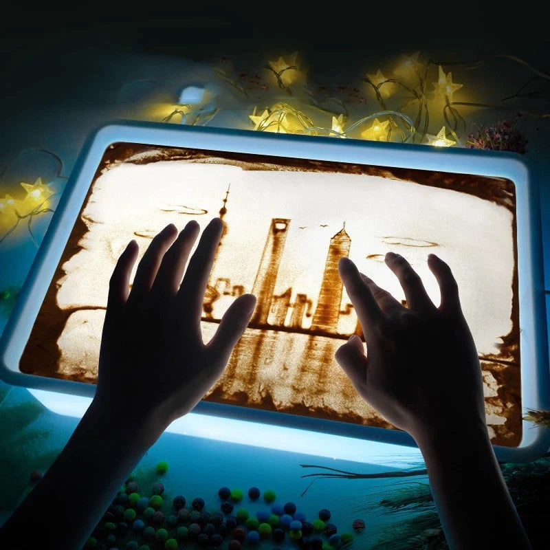 GlowSand Creative Table – Podświetlany Stolik Piaskowy dla Dzieci | Zabawka Sensoryczna i Kreatywna