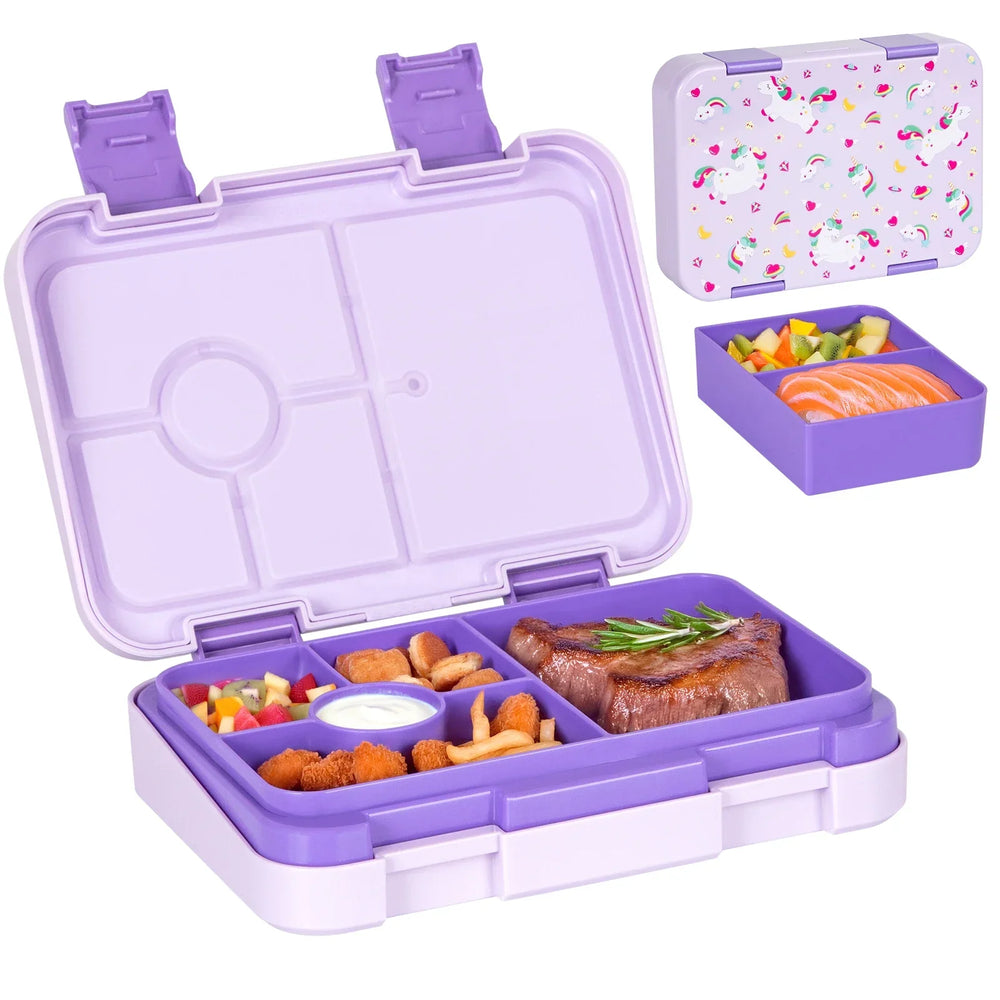 LunchPal Compact Box – Szczelny, Bezpieczny Pojemnik na Lunch dla Dzieci bez BPA z Wkładem Nadającym się do Mikrofalówki na Szkołę i Piknik