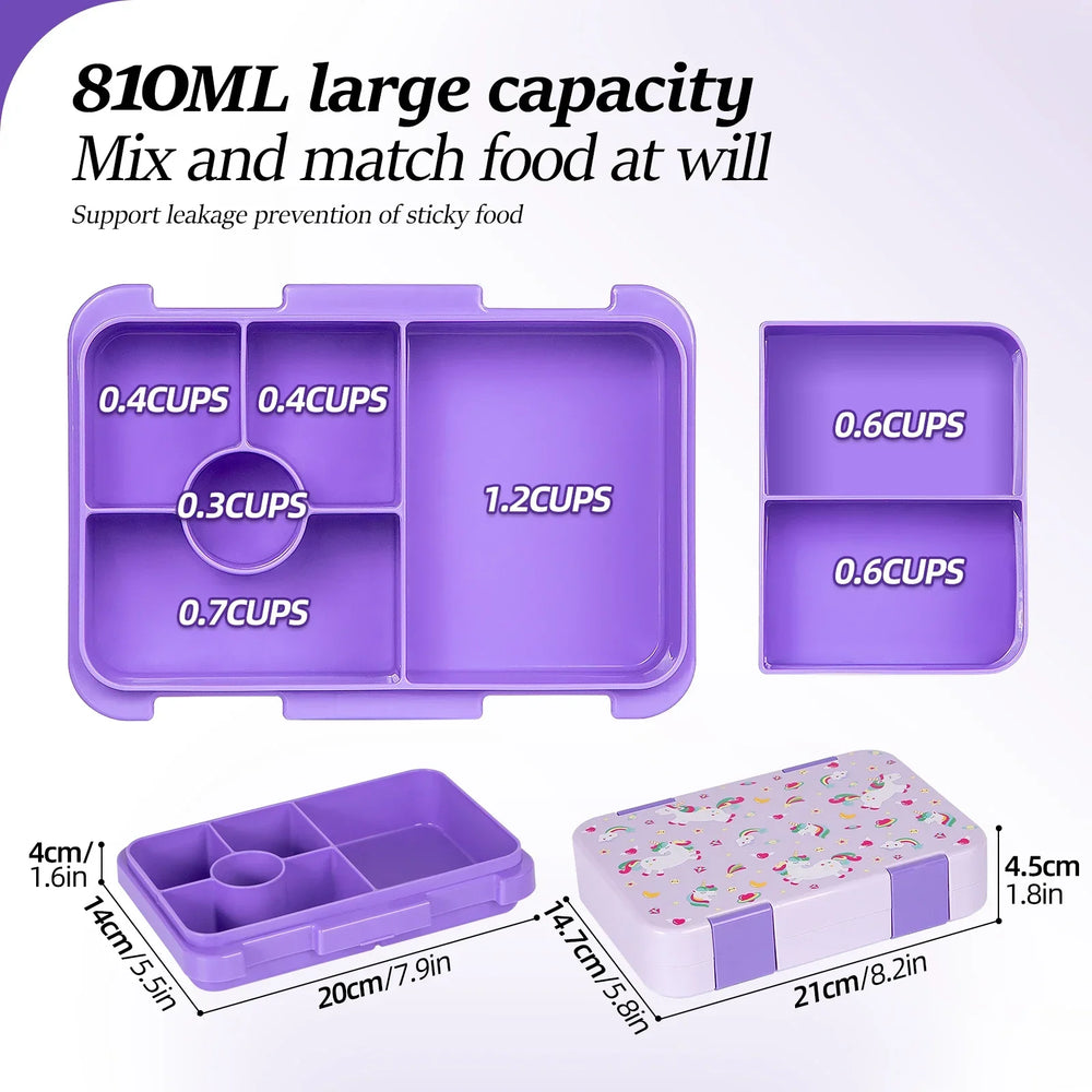 LunchPal Compact Box – Szczelny, Bezpieczny Pojemnik na Lunch dla Dzieci bez BPA z Wkładem Nadającym się do Mikrofalówki na Szkołę i Piknik