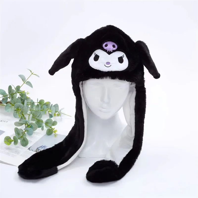 Interaktywna Czapka z Ruchomymi Uszami – Miękka Pluszowa Czapka Zimowa dla Dzieci i Dorosłych | Idealna na Cosplay, Imprezę i Prezent