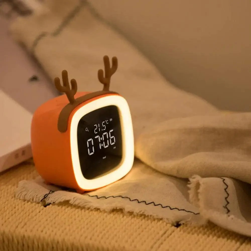 Budzik LED dla Dzieci z Lampką Nocną – Uroczy Design Króliczka