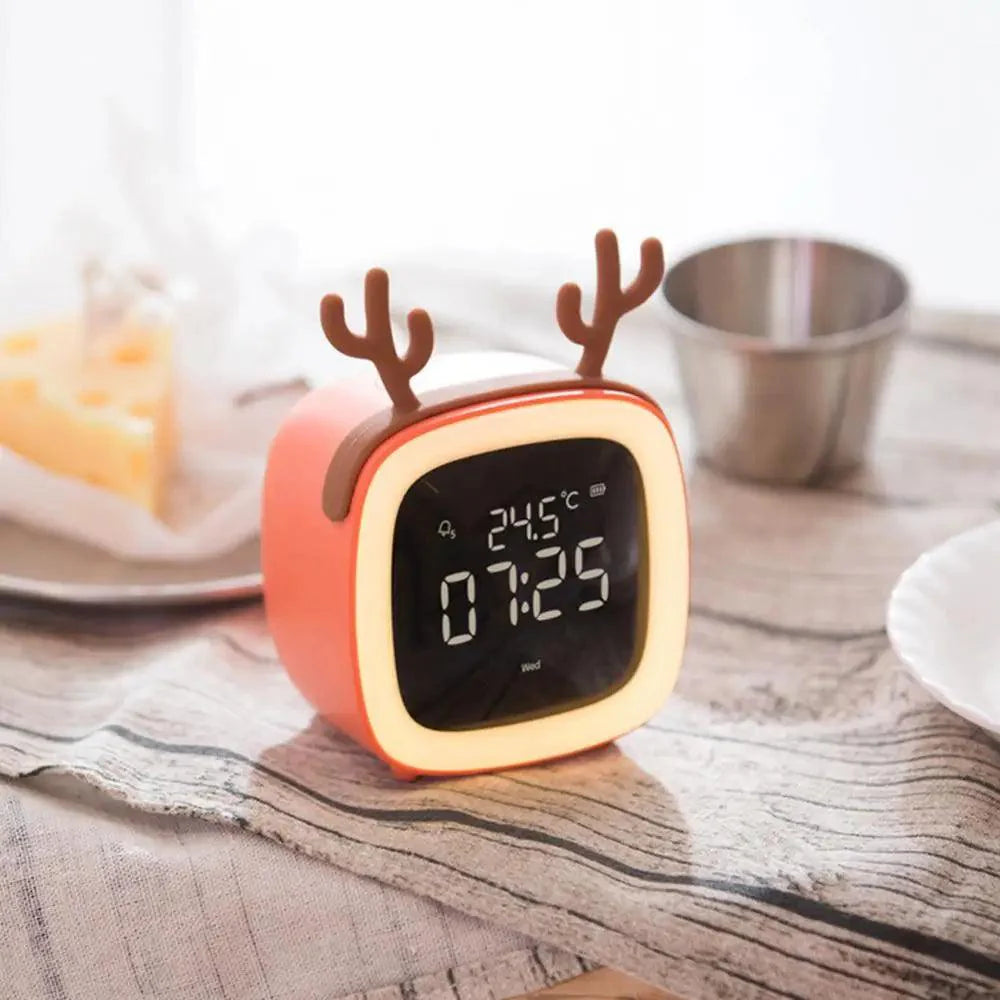 Budzik LED dla Dzieci z Lampką Nocną – Uroczy Design Króliczka