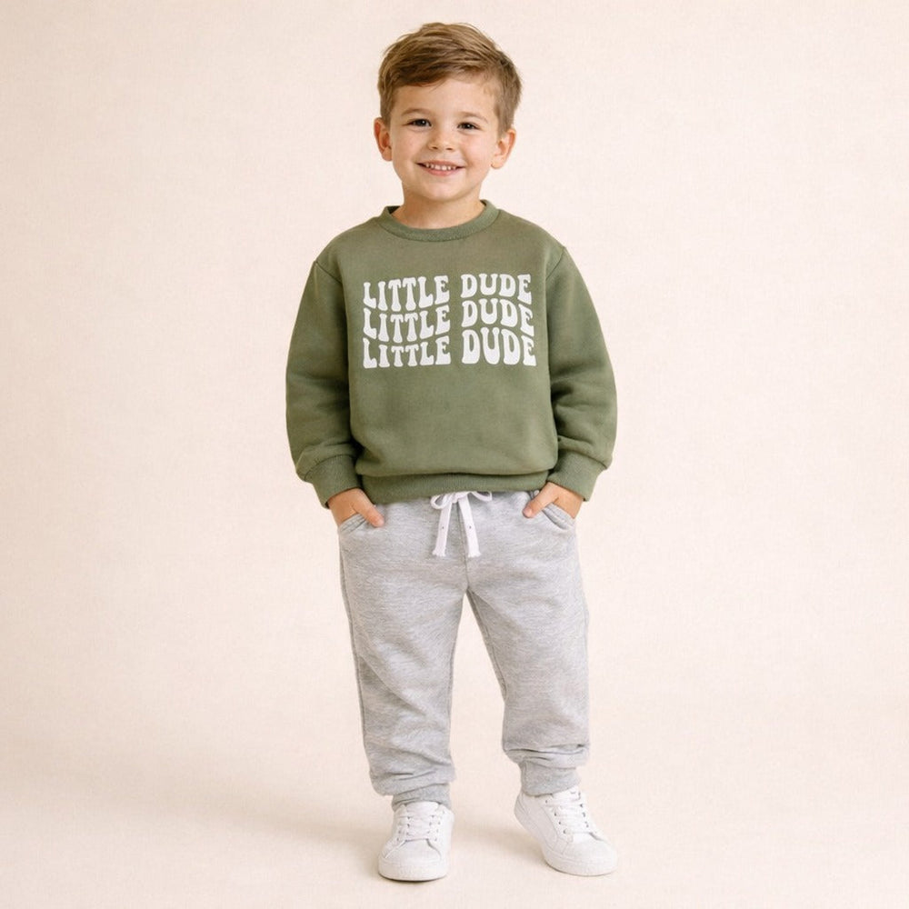 Little Dude Zestaw 2-częściowy dla Niemowląt i Maluchów – Wygodna Bluza i Spodnie Dresowe