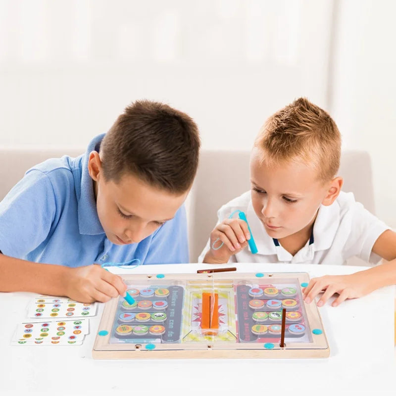 Drewniany Magnetyczny Labirynt – Zabawka Edukacyjna dla Dzieci 3+