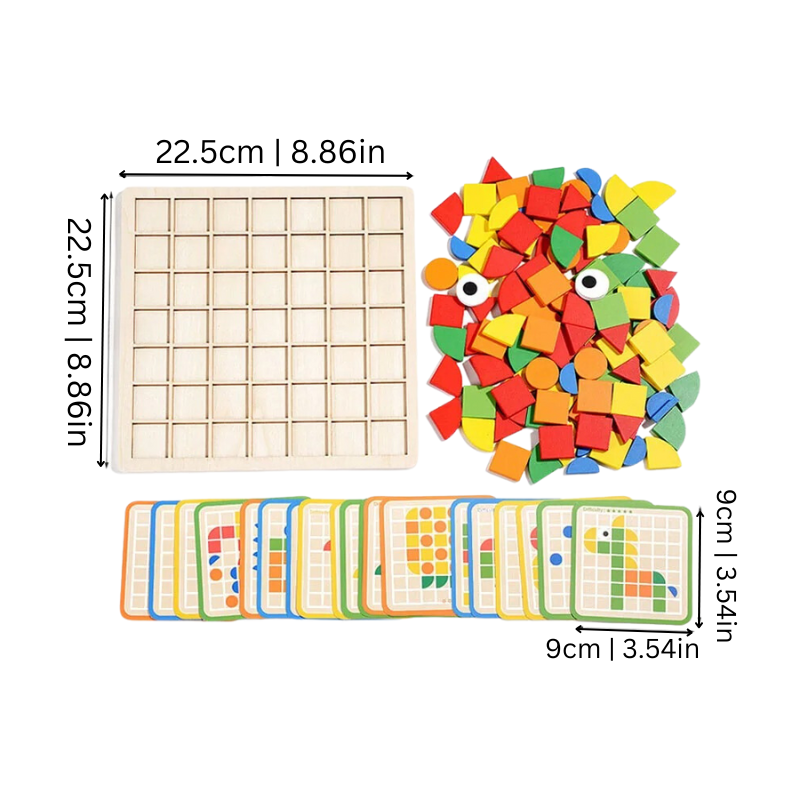 PuzzleNest Drewniane Puzzle Montessori – Edukacyjna i Ekologiczna Zabawka dla Dzieci