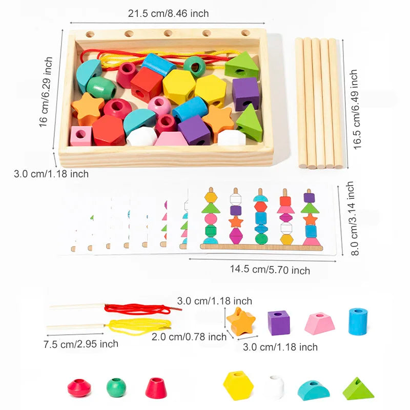 Drewniana Tablica Edukacyjna Kształty i Kolory dla Maluchów – ShapeWise Discovery Board Zabawka Rozwojowa