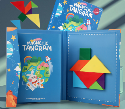 LogicCraft – Edukacyjne Drewniane Puzzle Tangram dla Dzieci