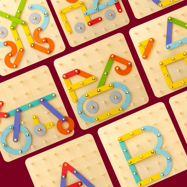CreatiBoard Montessori Tablica Puzzli dla Dzieci – Edukacyjna Drewniana Zabawka Rozwijająca Kreatywność i Umiejętności
