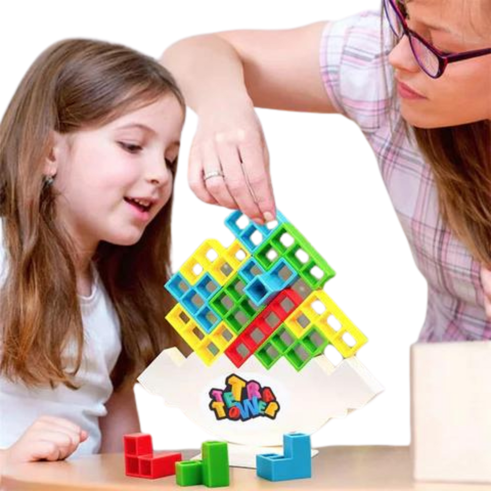 Gra Zręcznościowa z Balansowaniem dla Dzieci i Rodzin – Klocki do Układania w Stylu Tetris