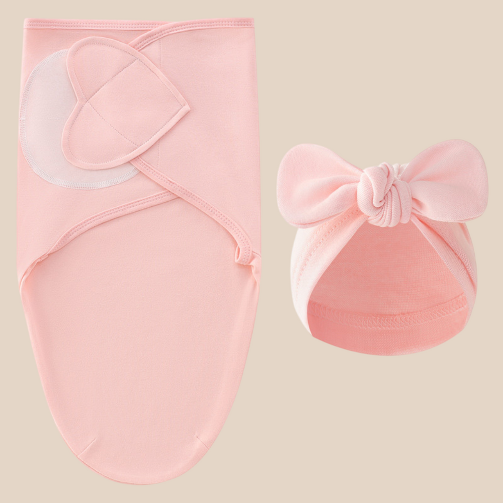 Rożek do pieluszki i czapeczka - DreamNest Luxe, Unisex, Szary/Zielony/Różowy/Biały/Brązowy, Bawełna, Noworodek