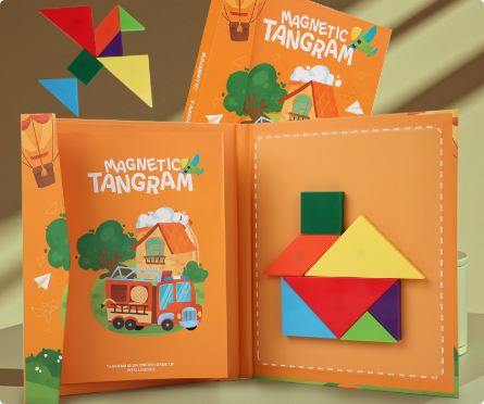 LogicCraft – Edukacyjne Drewniane Puzzle Tangram dla Dzieci