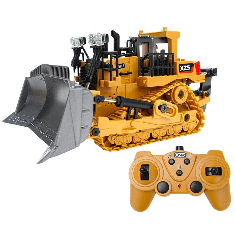 Buldożer RC 1:24 dla Dzieci – z LED, Metalową Łyżką i Sterowaniem 2.4GHz