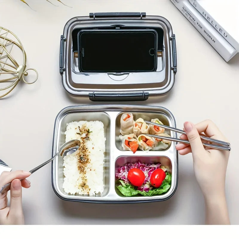 Stalowy Lunchbox Szczelny – Bento Box do Szkoły i Pracy
