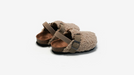 Kapcie z wełną - Luanda Unisex, Beżowy/Brązowy, Owcza skóra, Rozmiar 20-34-More For Mini