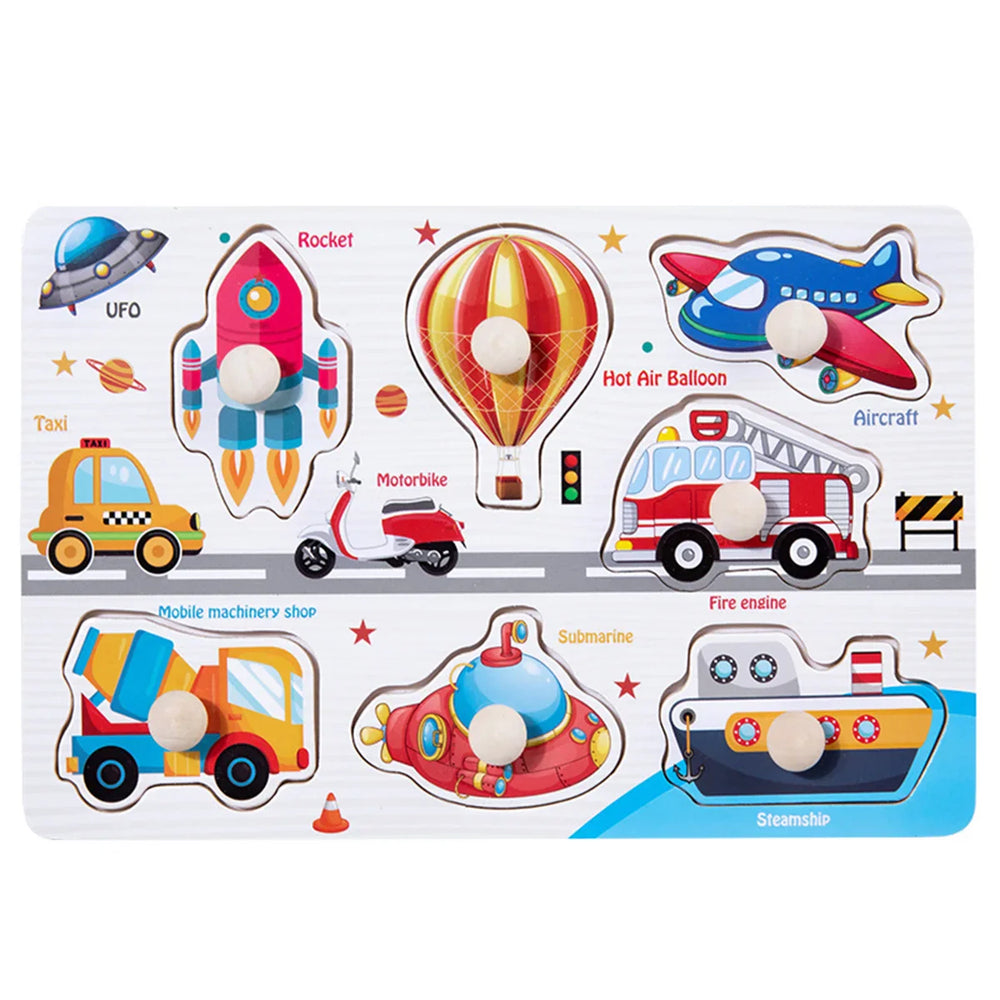 Montessori Drewniane Puzzle dla Dzieci – Zabawka Edukacyjna | 10 Motywów