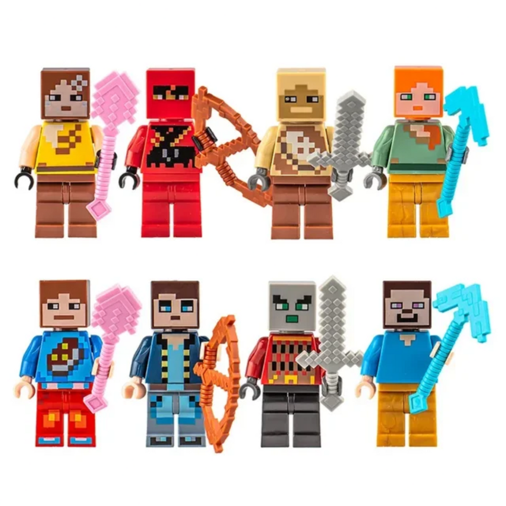 Kolorowy Zestaw Figurek do Zabawy dla Dzieci – 8 Mini Figurek do Gier Fabularnych 3+