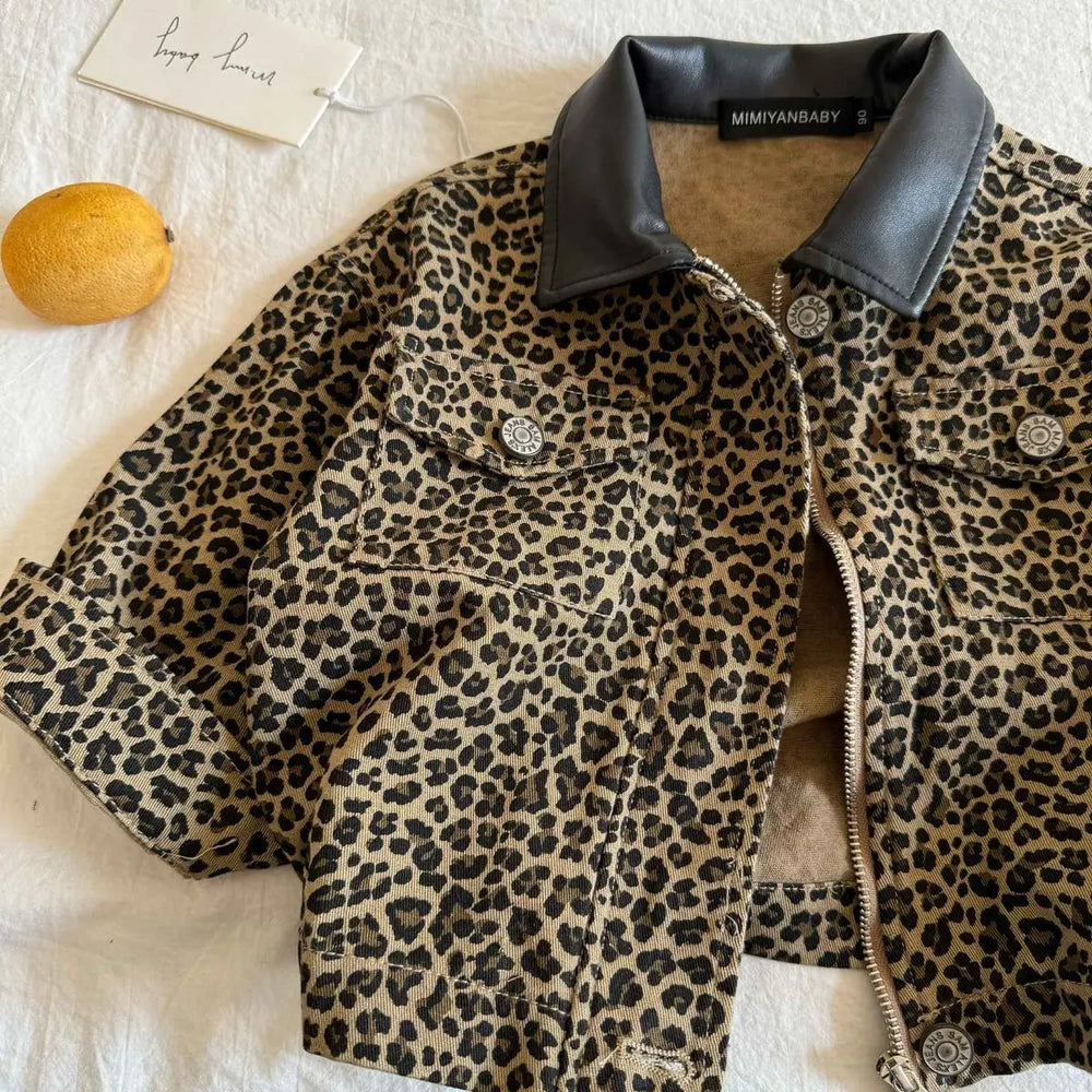 NAROO Leopard Kurtka Dziecięca – Kurtka w Panterkę Unisex Bawełna (0–8 Lat)