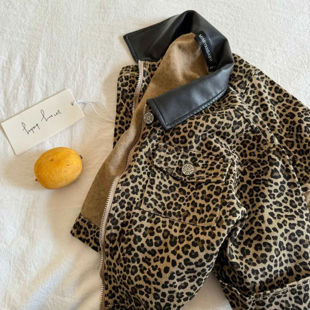NAROO Leopard Kurtka Dziecięca – Kurtka w Panterkę Unisex Bawełna (0–8 Lat)