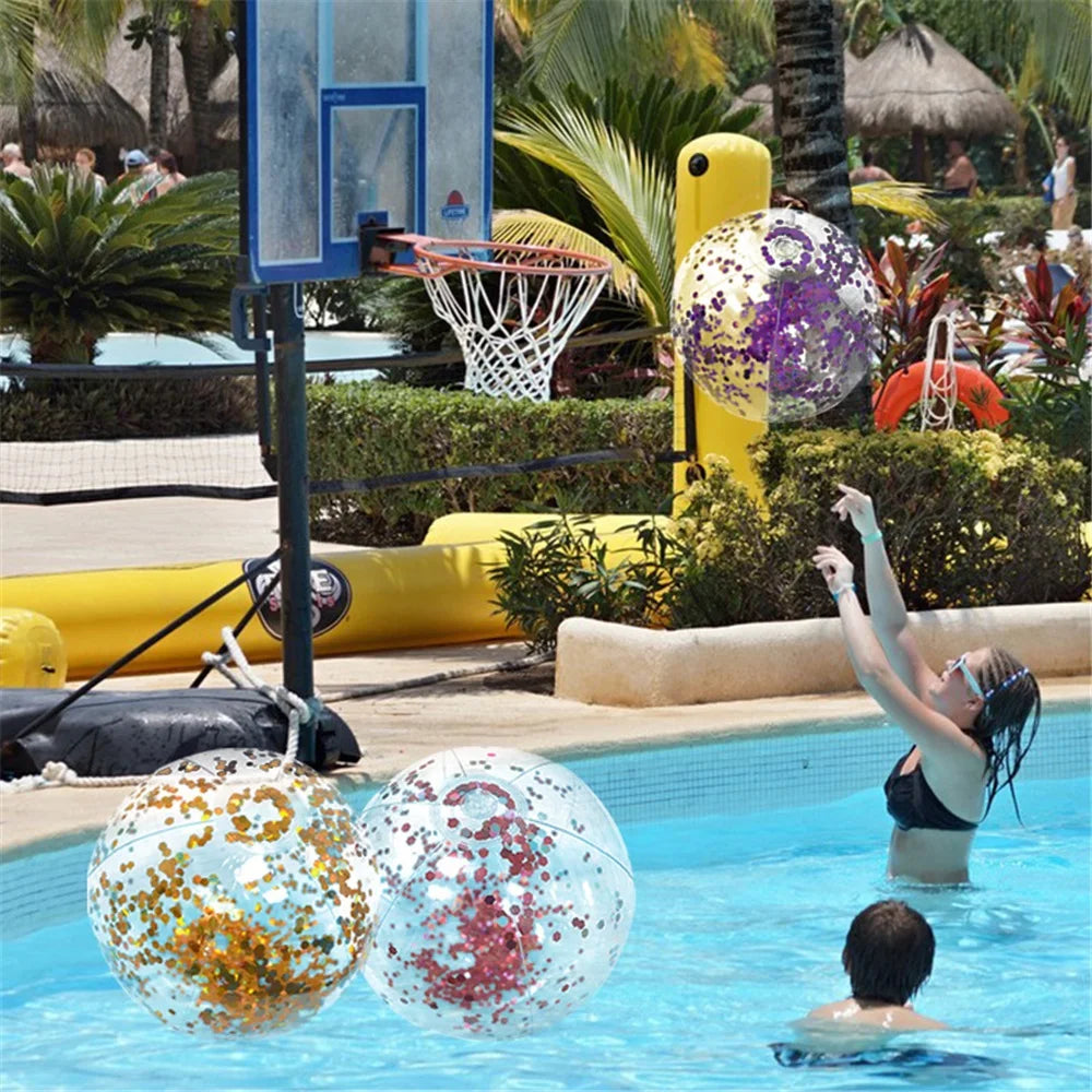 Brokatowa Piłka Plażowa 40CM – Dmuchana Beach Ball