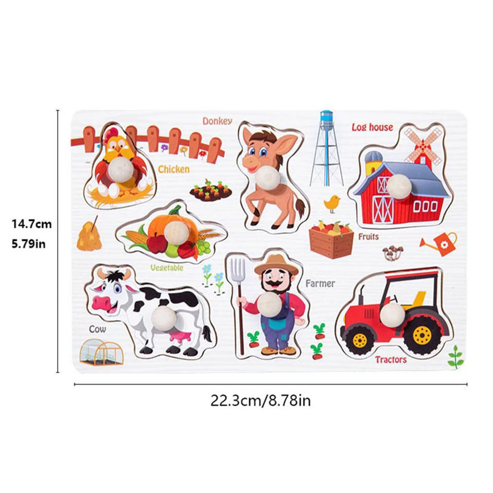 Montessori Drewniane Puzzle dla Dzieci – Zabawka Edukacyjna | 10 Motywów