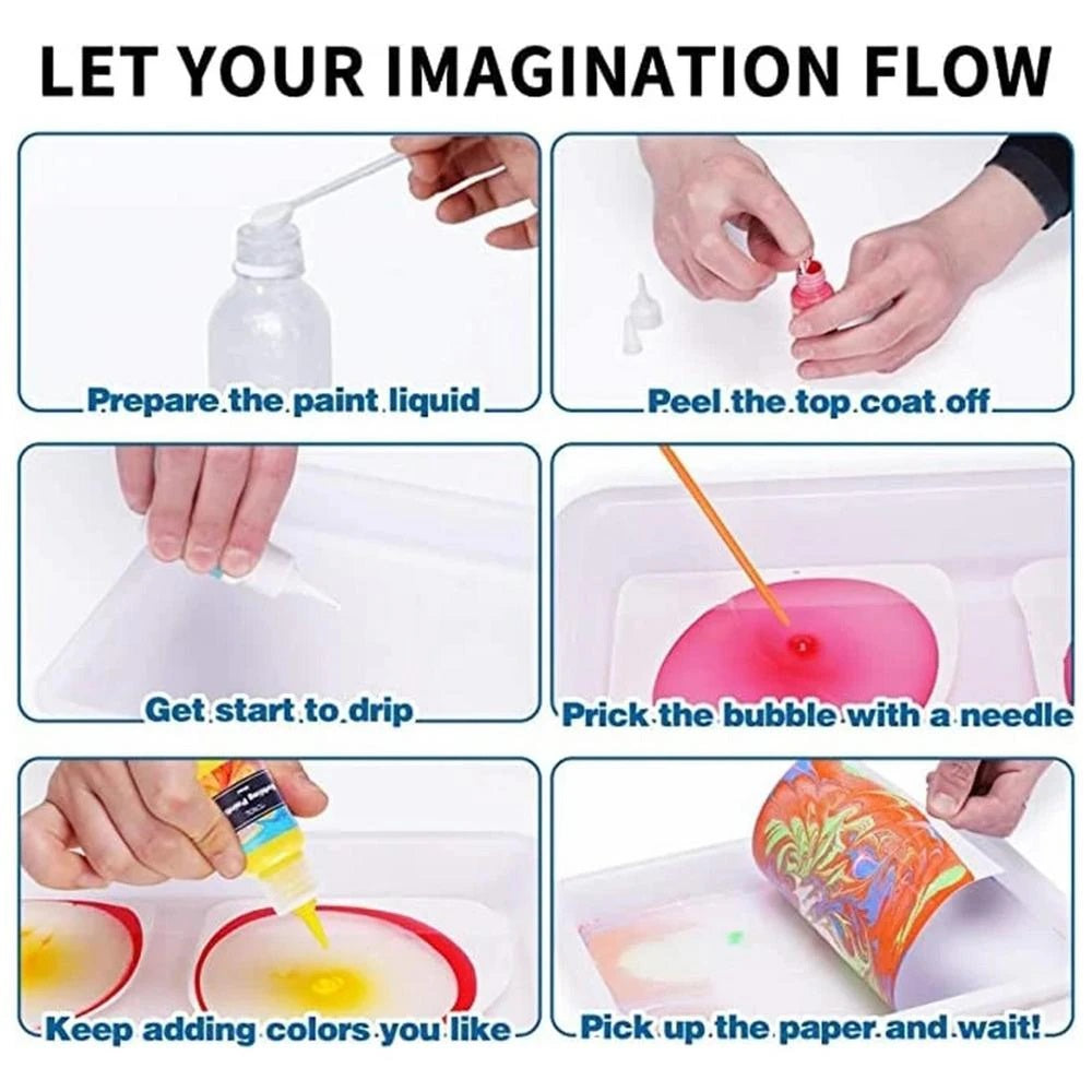 AquaMira Marble Art Kit – Kompletny Zestaw do Malowania na Wodzie dla Wyjątkowych Kreacji